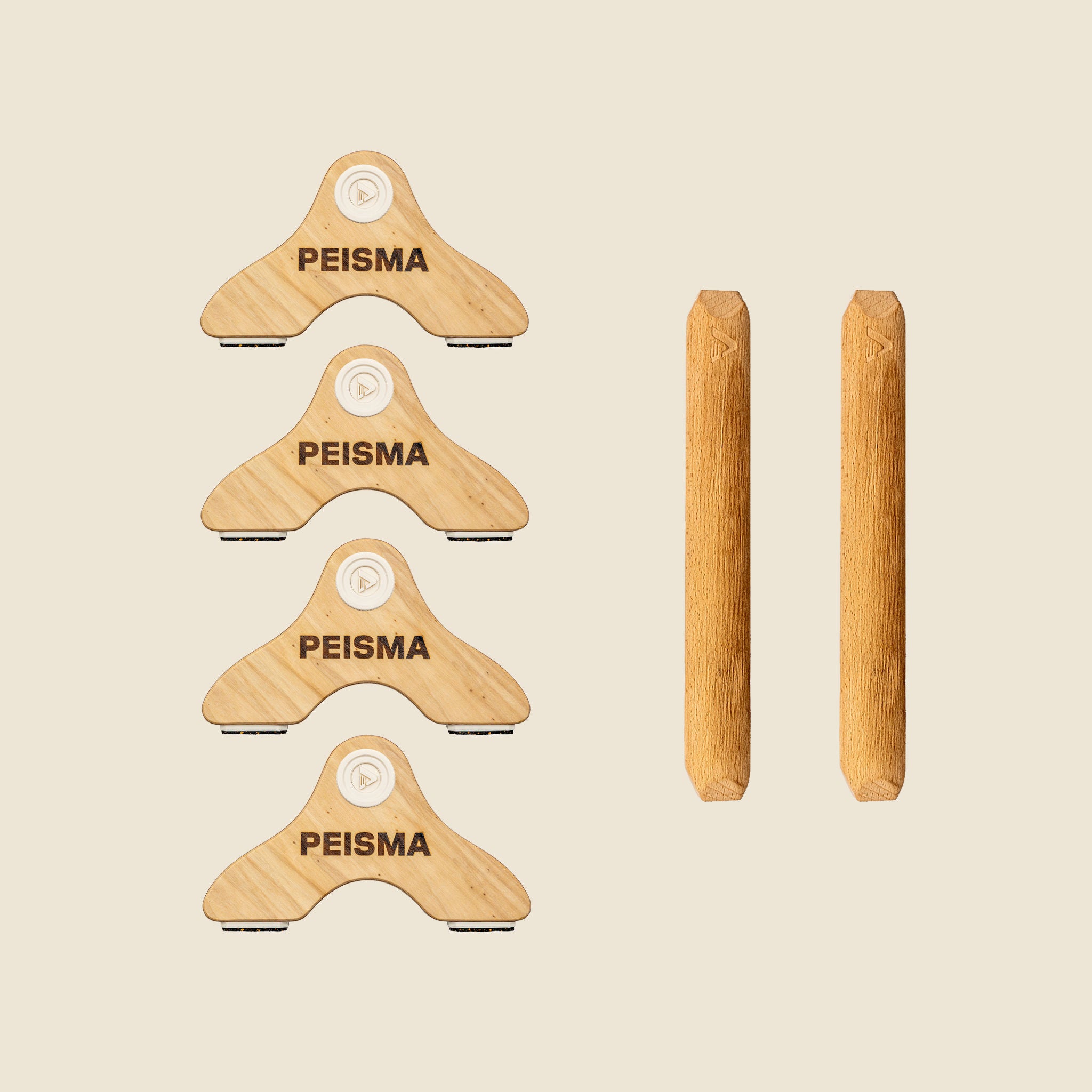 pack d'une paire de parallettes Peisma couleur beige vanille couleur bois 30 cm