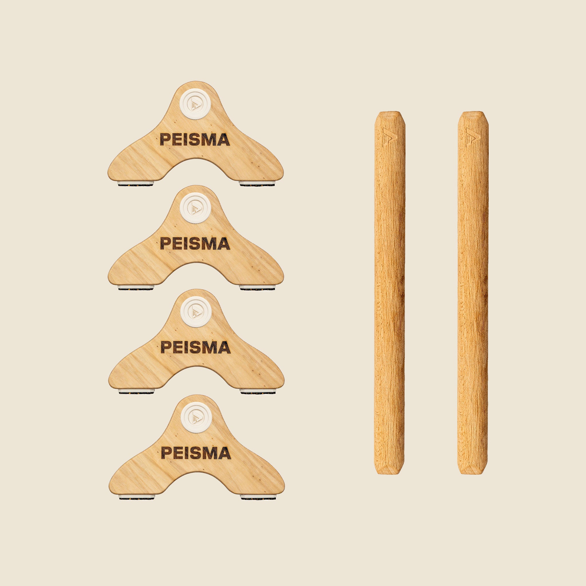 pack d'une paire de parallettes Peisma couleur beige vanille couleur bois 40 cm