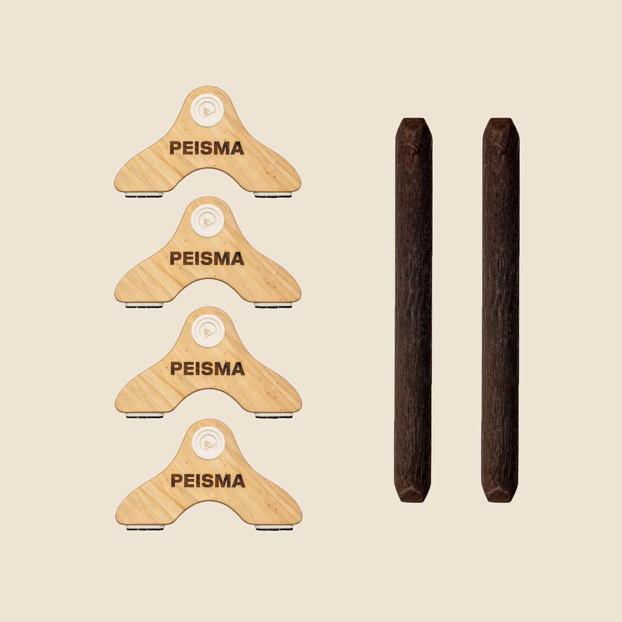 pack d'une paire de parallettes Peisma couleur beige vanille couleur noire 40 cm
