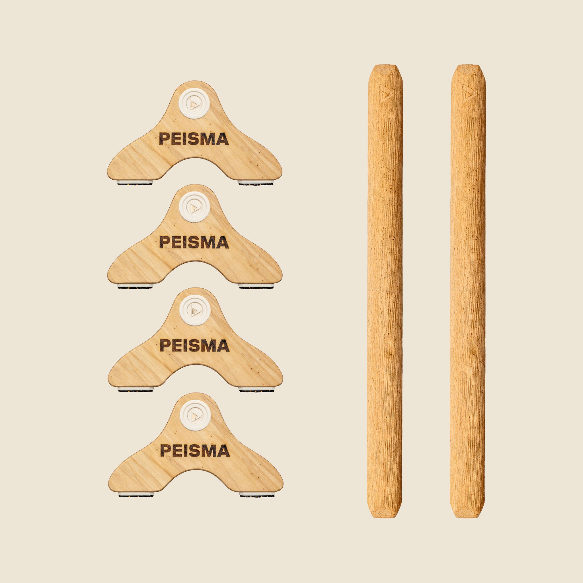 pack d'une paire de parallettes Peisma couleur beige vanille couleur bois 50 cm