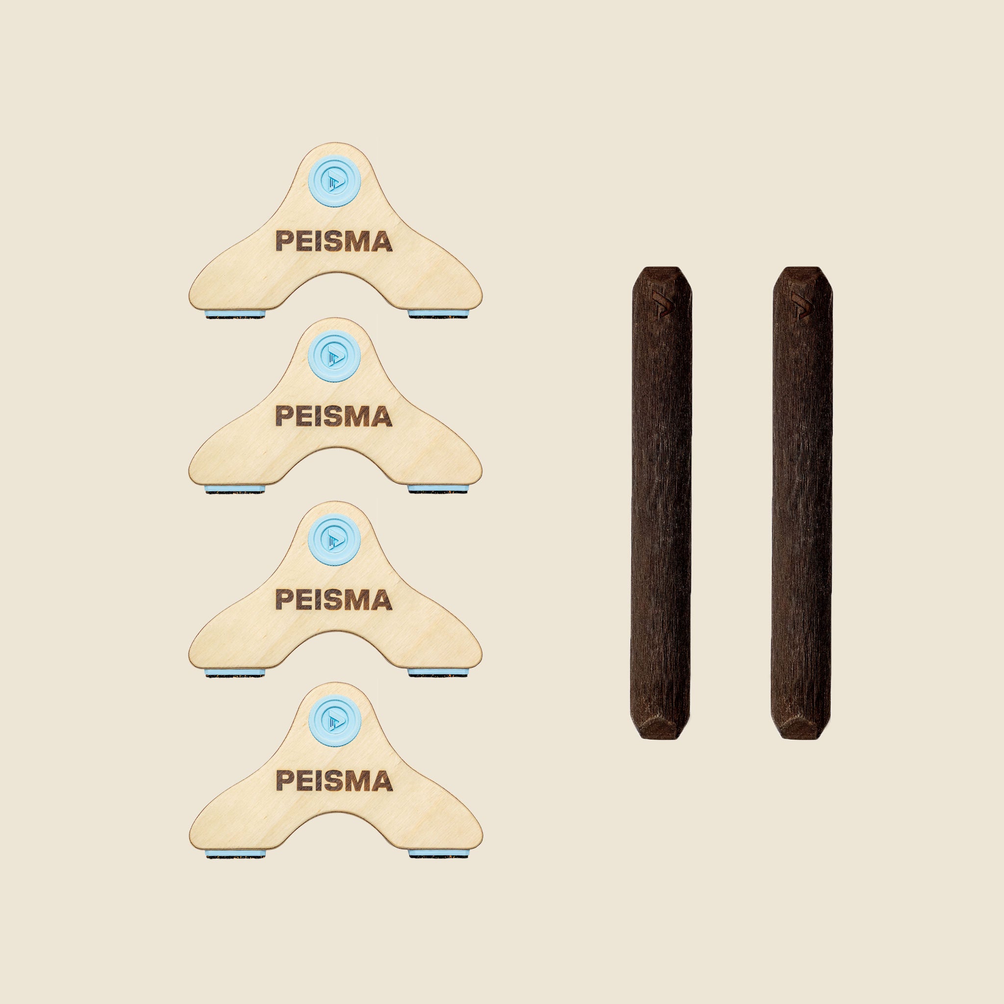 pack d'une paire de parallettes Peisma couleur bleu ciel barre couleur noire 30 cm