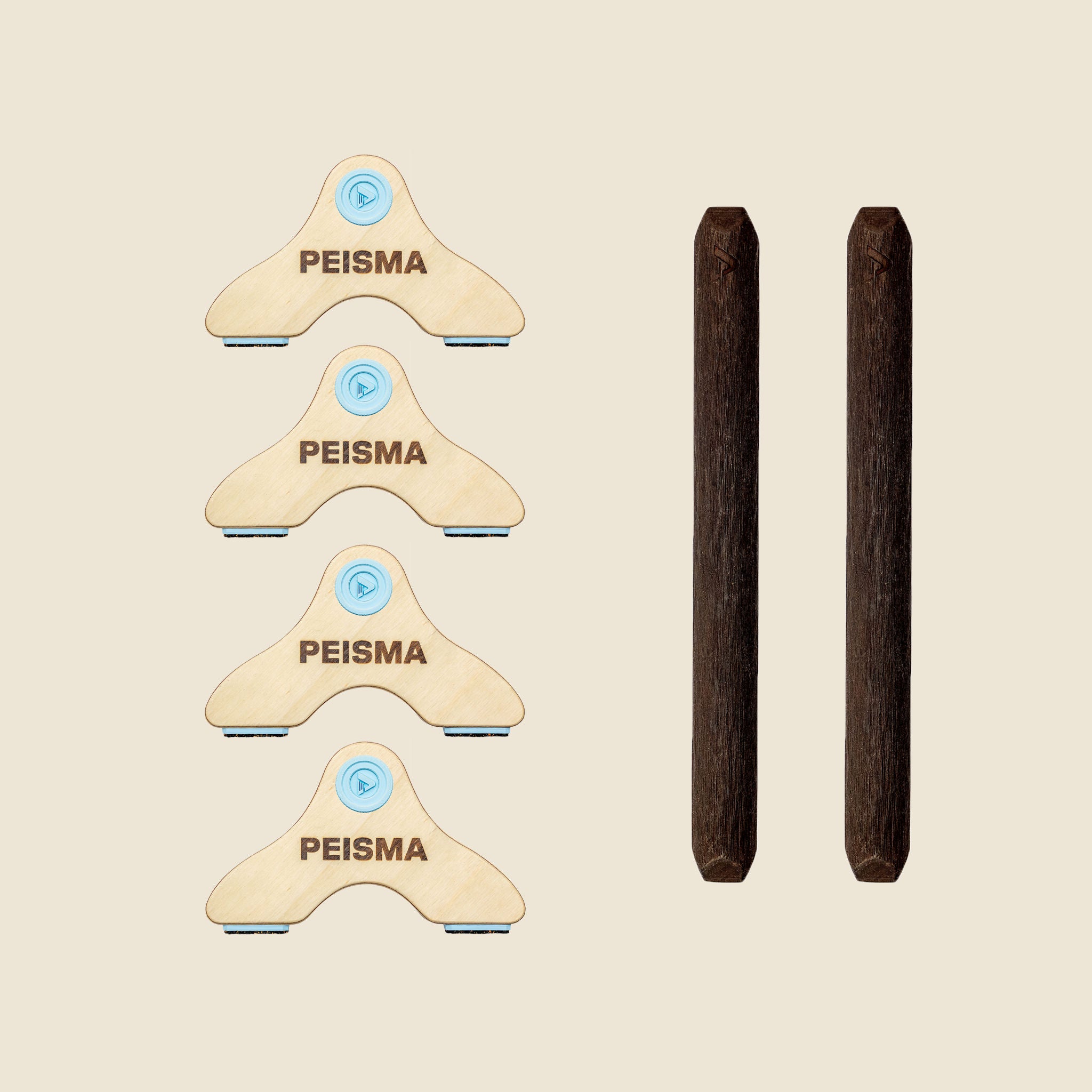 pack d'une paire de parallettes Peisma couleur bleu ciel barre couleur noire 40 cm