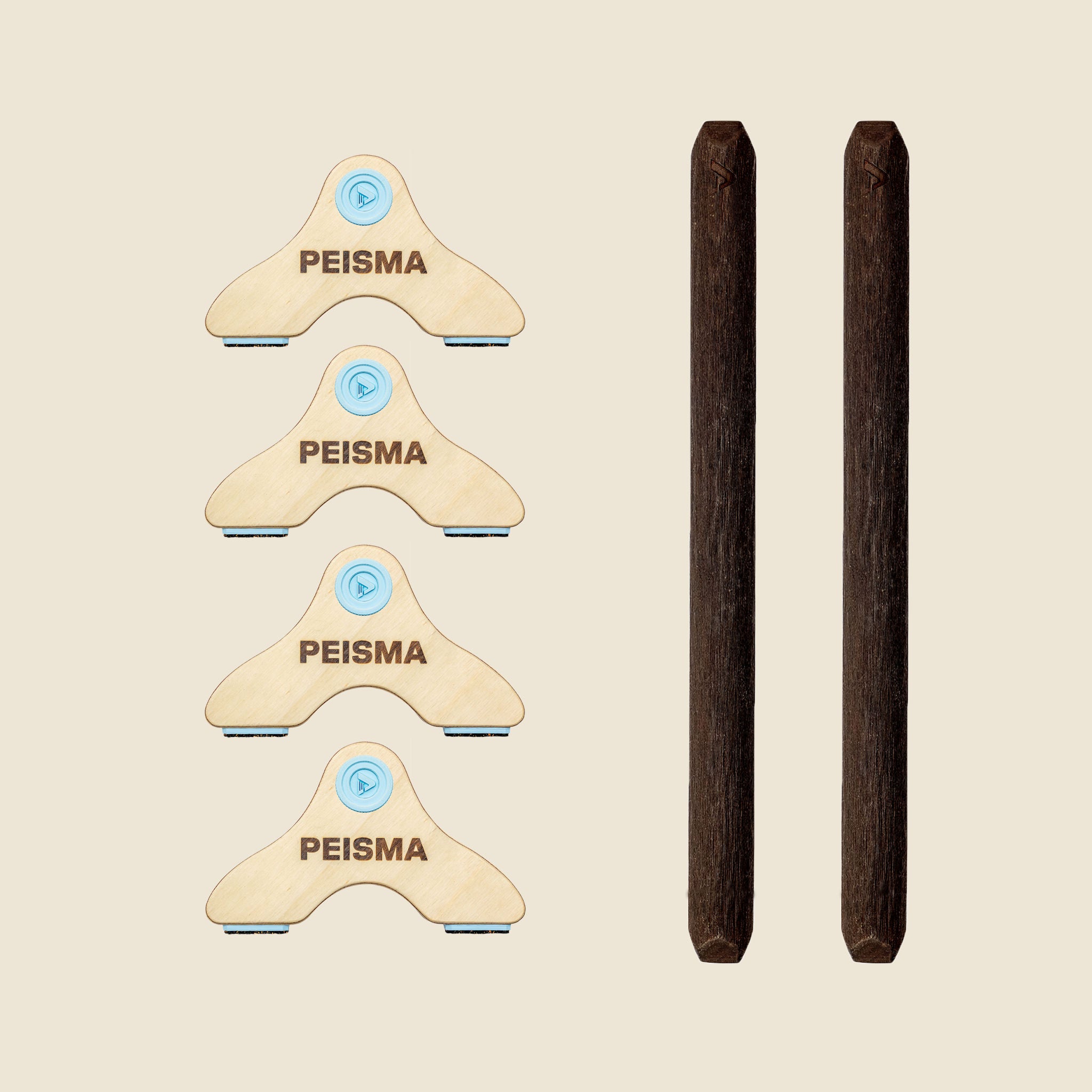 pack d'une paire de parallettes Peisma couleur bleu ciel barre couleur noire 50 cm