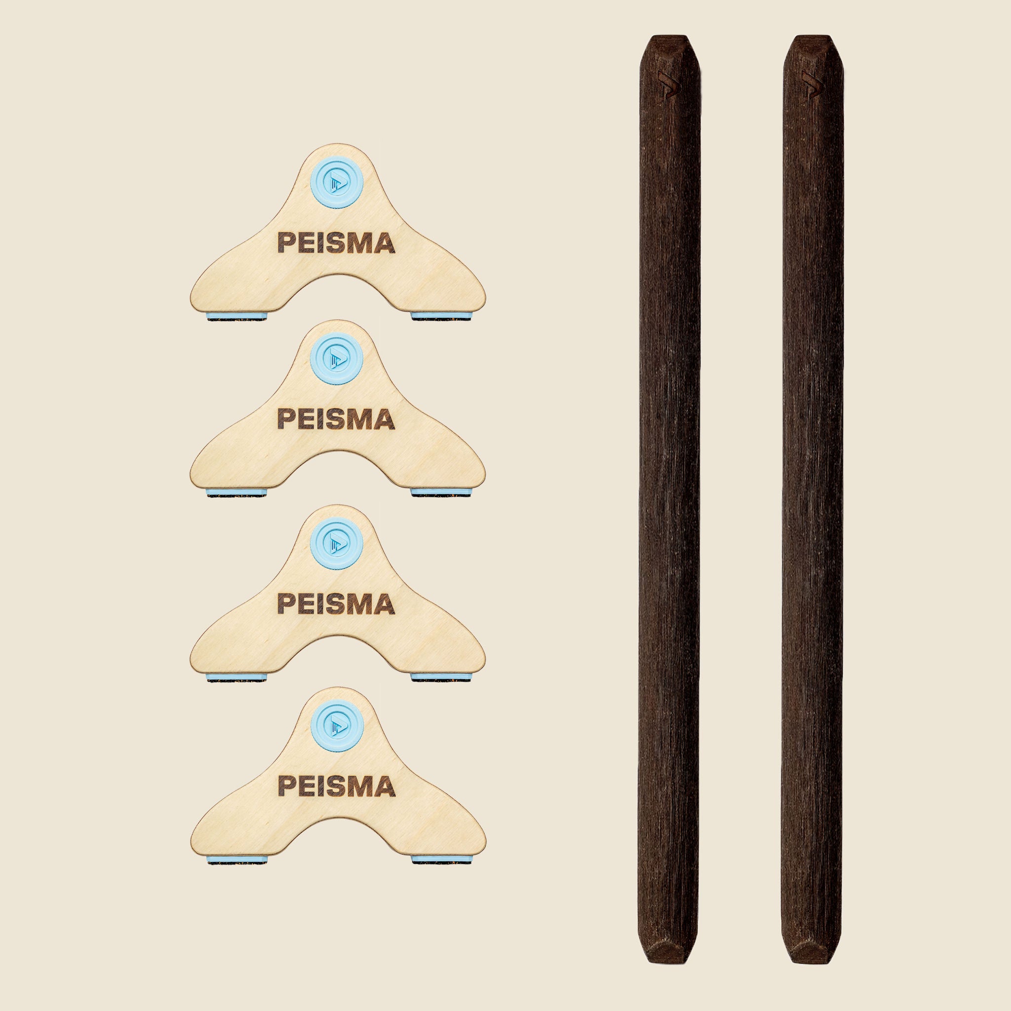 pack d'une paire de parallettes Peisma couleur bleu ciel barre couleur noire 60 cm