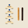 pack d'une paire de parallettes Peisma couleur bleu marine avec barres couleur mixte noire et bois 30 cm