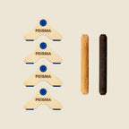 pack d'une paire de parallettes Peisma couleur bleu marine avec barres couleur mixte noire et bois 30 cm
