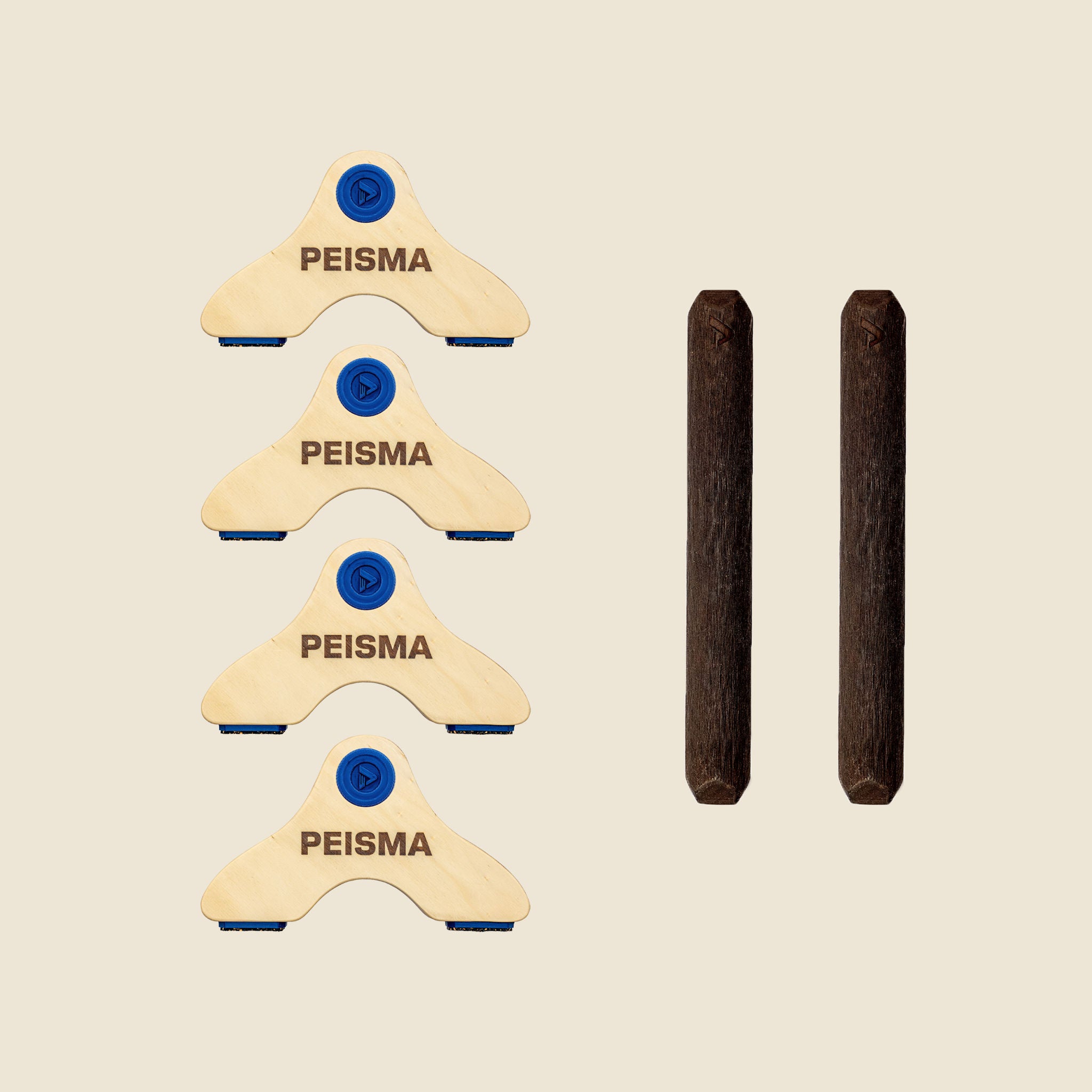 pack d'une paire de parallettes Peisma couleur bleu marine avec barres couleur noire 30 cm