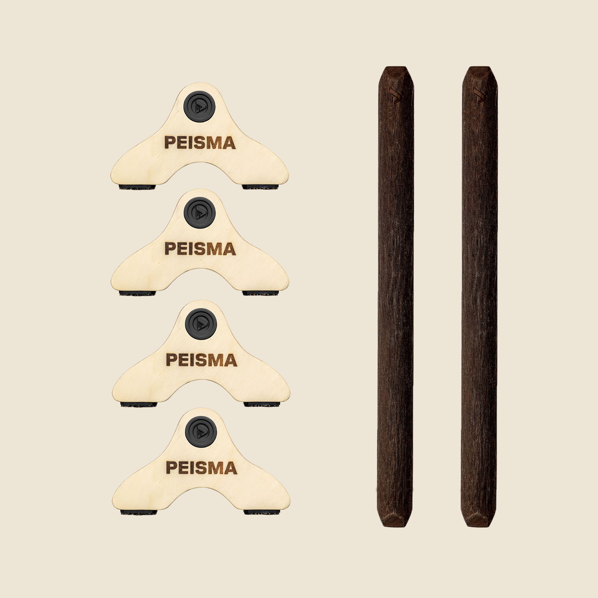 pack d'une paire de parallettes Peisma couleur noire avec barres couleur noire 50 cm