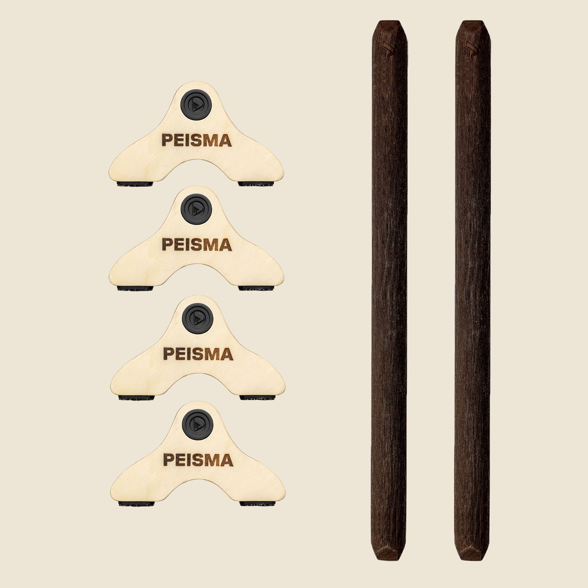 pack d'une paire de parallettes Peisma couleur noire avec barres couleur noire 60 cm