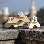 photo produit des parallettes Peisma bleu ciel avec la tour Lu de Nantes en arrière plan
