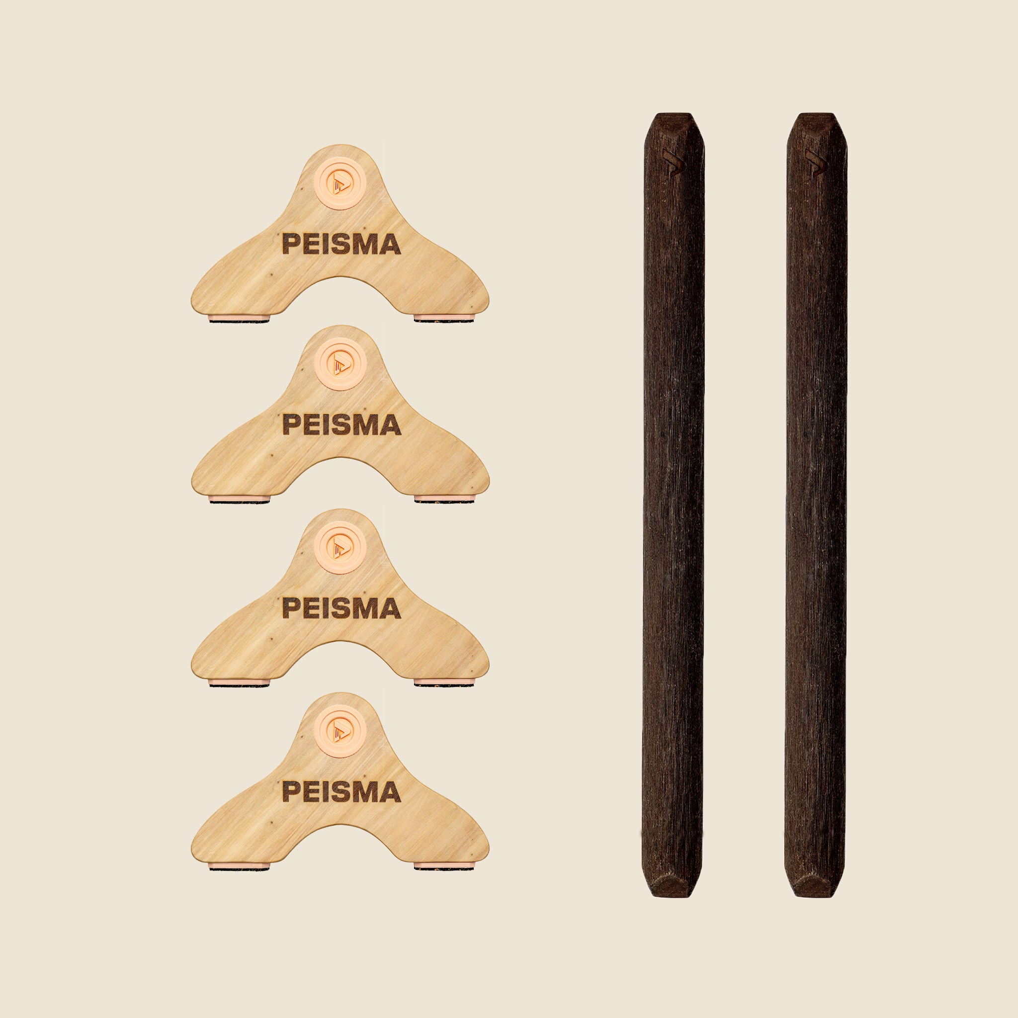 pack d'une paire de parallettes Peisma couleur rose barre couleur noire 50 cm