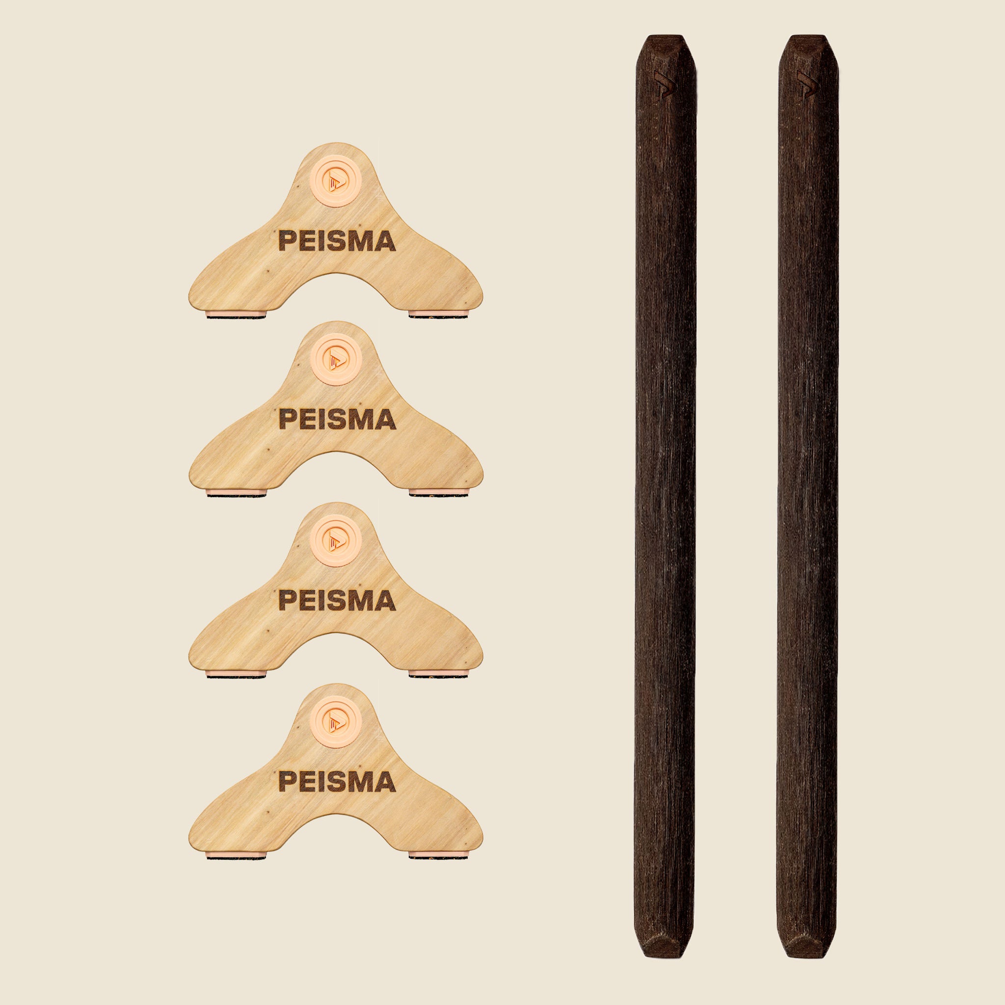 pack d'une paire de parallettes Peisma couleur rose barre couleur noire 60 cm